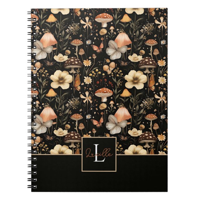 Personlig Svampar och blommor Anteckningsbok (Framsidan)