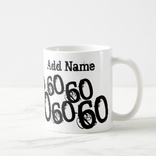 Personlig Svart 60:e födelsedag Anpassat namn Mug Kaffemugg