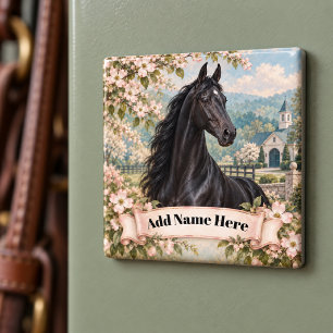 Personlig Svart American Saddlebred Cornel Magnet