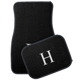 Personlig Svart Elegant Monogram Bilmatta