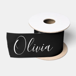 Personlig Svart Elegant Namn Satin