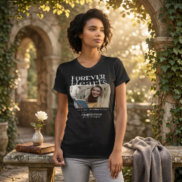 Personlig svart grå begravningsfoto minnesmärke t shirt