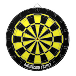 Personlig svart & gul tvåfärgad dartboard darttavla