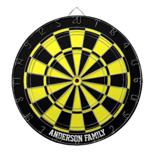 Personlig svart & gul tvåfärgad dartboard darttavla