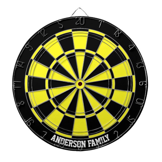 Personlig svart & gul tvåfärgad darttavla (Framsidan)