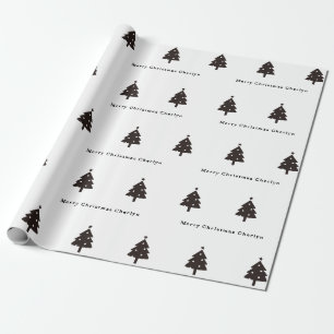 Personlig svart julgran omslags Papper Presentpapper