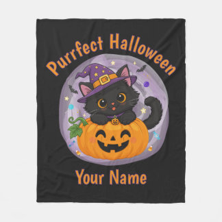 Personlig svart katt Halloween Flygande filt