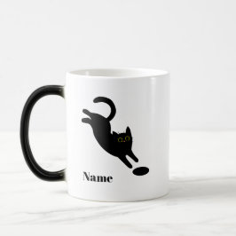 Personlig Svart Katt som Hoppar Namn Kopp