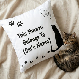 Personlig svart kattkudde kudde