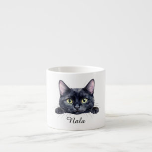 Personlig svart kattmugg Anpassad kaffemugg med Espressomugg