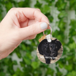 Personlig Svart lab Hund Foto och Hund Namn Nyckelring