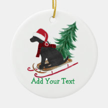 Personlig Svart lab Julafton Sled