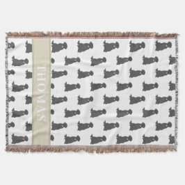 Personlig svart Lab Labrador Rosa & Vit Filt