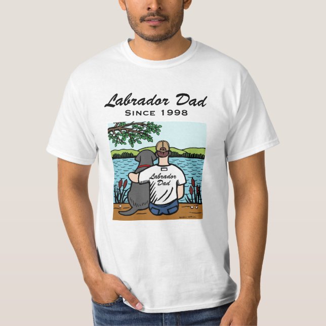 Personlig svart Labrador och pappa 2 T Shirt (Framsida)