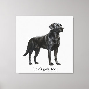 Personlig Svart Labrador Retriever Dekoration Canvastryck