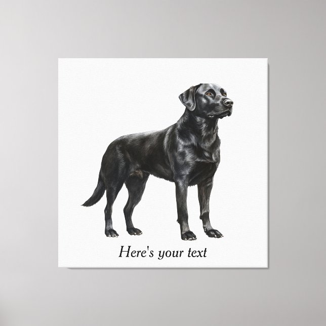 Personlig Svart Labrador Retriever Dekoration Canvastryck (Framsida)