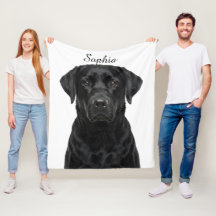 Personlig svart labradorporträtt Husdjursfoto filt