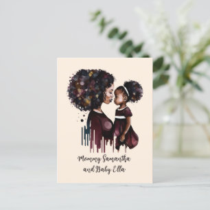Personlig Svart Mamma och Dotter (4) Vykort