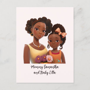 Personlig Svart Mamma och Dotter (7) Vykort