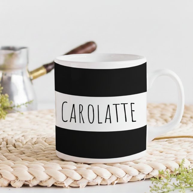 Personlig Svart Med Namn Kaffemugg (Skapare uppladdad)