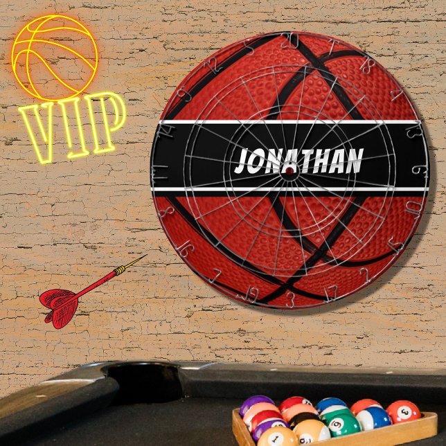 Personlig svart modern orange basketboll   darttavla (Skapare uppladdad)