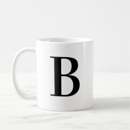 Personlig svart monogrambokstav B Kaffemugg