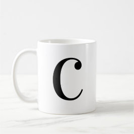 Personlig svart monogrambokstav C Kaffemugg