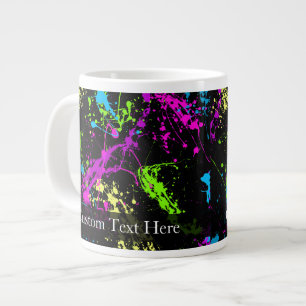 Personlig Svart/Neon Fläck Jumbo Mugg