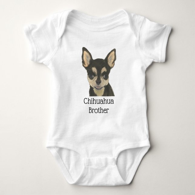 Personlig svart och brun Chihuahua hund T Shirt (Framsida)