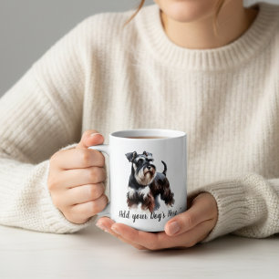 Personlig svart och brun schnauzer- minnessak kaffemugg