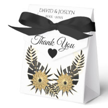 Personlig svart och guld blomsterdekorerad jubileu