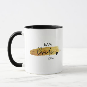 Personlig Svart och Guld Modern Chic Brudlag Mugg