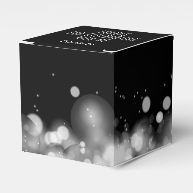 Personlig svart och vit bokeh presentaskar (Framsidan Sidan)