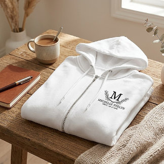 Personlig svart och vit namnmonogram ålder t shirt