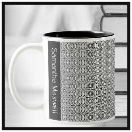 Personlig svart och vitt geometriskt mönster Två-Tonad mugg