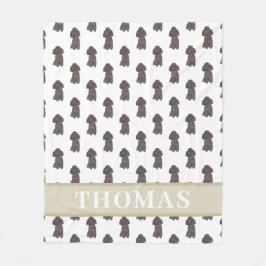 Personlig svart pudel fleecefilt