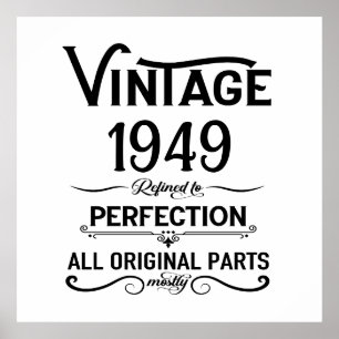 Personlig svart vintage 75:e födelsedagsfest poster