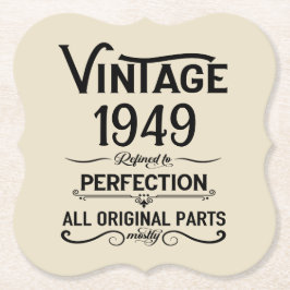 Personlig svart vintage 75:e födelsedagsfest underlägg papper