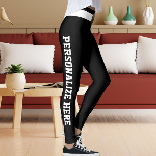 Personlig svart-vit anpassad för kattälskare leggings