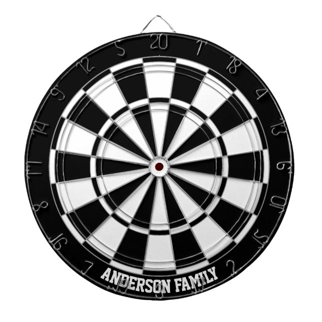 Personlig svart & vit bicolor Dart Board Darttavla (Framsidan)