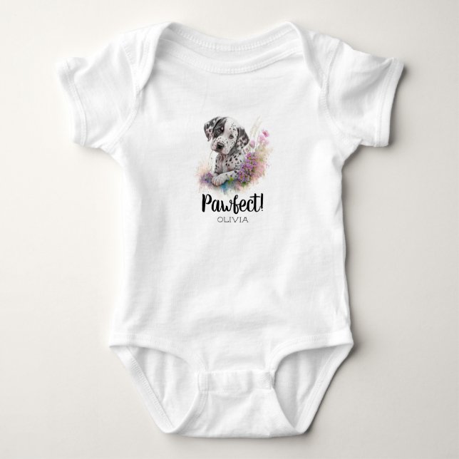 Personlig svart-vit hund i blommor t shirt (Framsida)