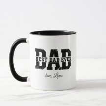 Personlig Svarta Mugg med Texten Bästa Pappa Någon
