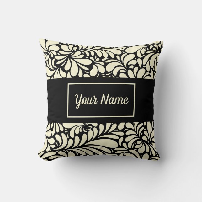 Personlig Svarta och Benvita Dekorativ kudde (Framsida)