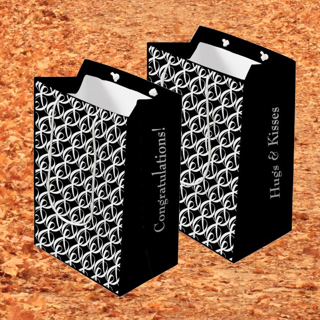 Personlig Svarta och vita Grattisar Bröllop (For every occasion, personalized gift bags.
)