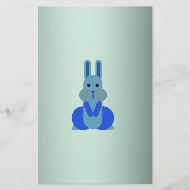 Personlig svartögd Mr Bunny Brevpapper (Framsida)
