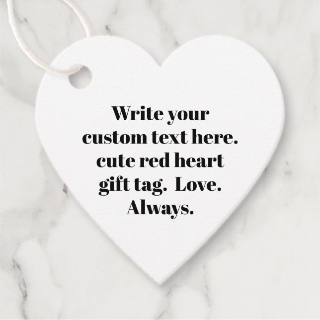 Personlig svartvit anpassningsbar söt hjärta gåvor etiketter (Framsida)