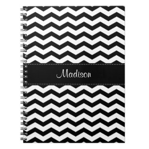 Personlig Svartvit Chevron Spiral bärbar dator Anteckningsbok