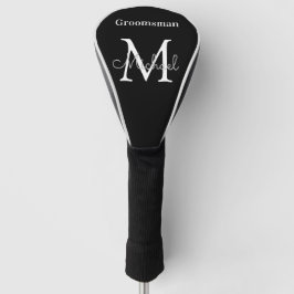 personlig svartvit groomsman monogram