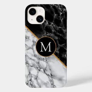 Personlig Svartvit marble iphone case
