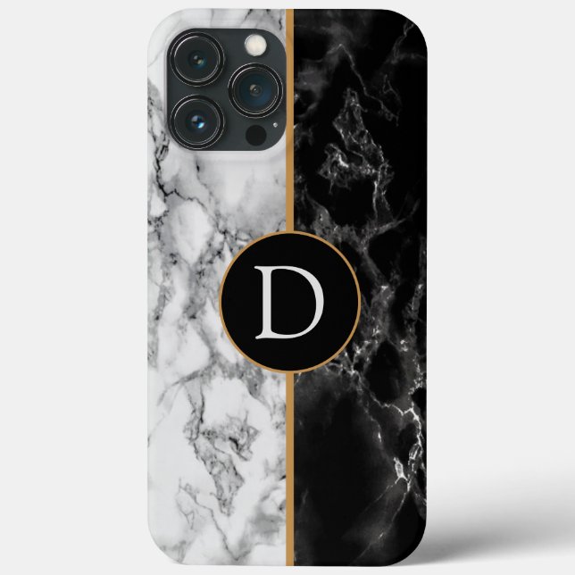 Personlig Svartvit marble iphone case (Baksida)